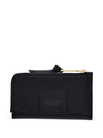 Marc Jacobs The Leather Top Zip Black Multi Wallet In Black