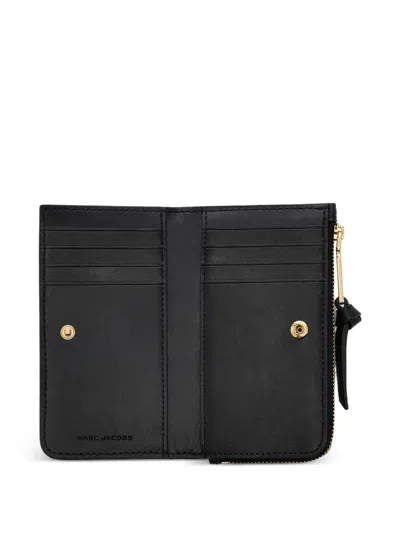 Marc Jacobs The Leather Top Zip Black Multi Wallet In Black