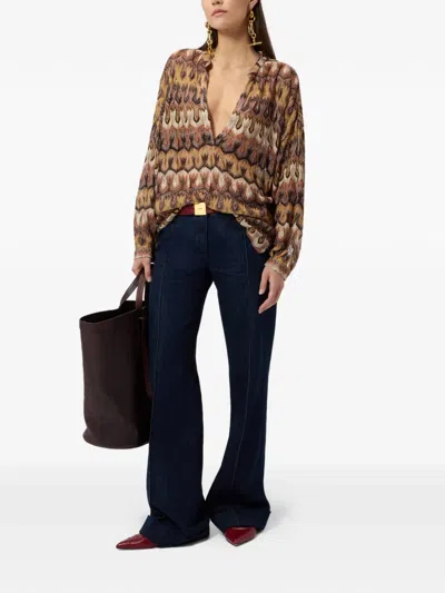 Missoni V-neck Patterned Top In Multi