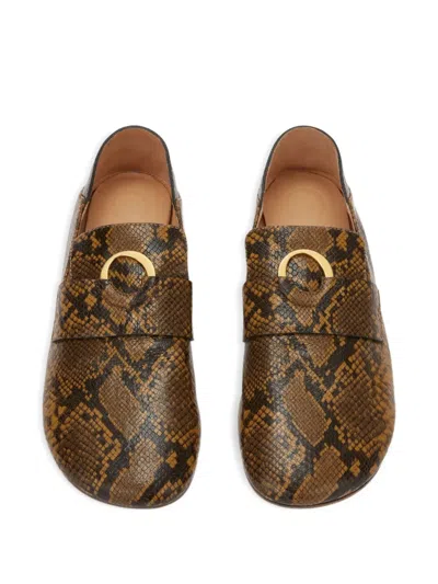 Odissi Kali Python-print Leather Loafers In Multi