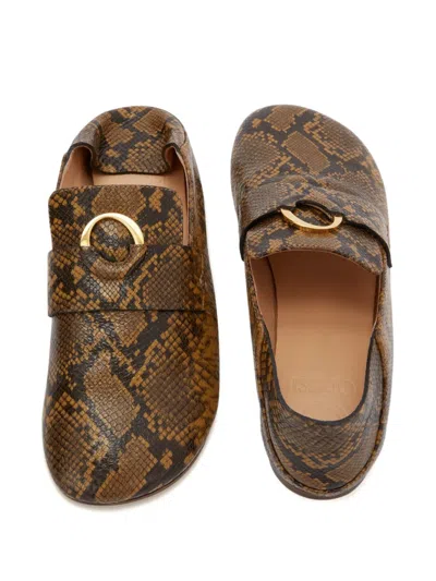 Odissi Kali Python-print Leather Loafers In Multi