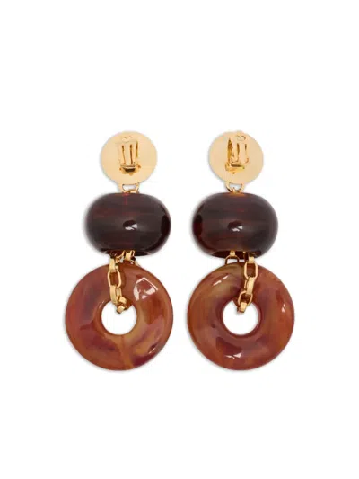 Dsquared2 Beaded Dangle Earrings In Brown