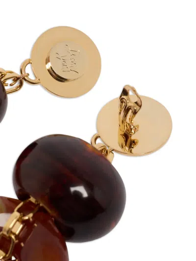 Dsquared2 Beaded Dangle Earrings In Brown