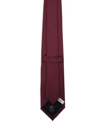 Corneliani Patterned Silk Tie In Red