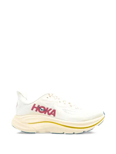 Hoka Clifton 10 Rubber-trimmed Jacquard-mesh Sneakers In Neutral