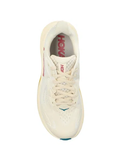 Hoka Clifton 10 Rubber-trimmed Jacquard-mesh Sneakers In Neutral