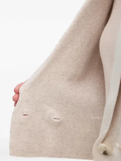 Ouí Double-breasted Cropped Jacket In White