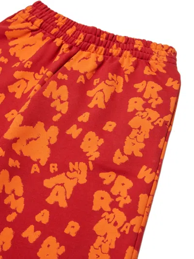 Marni Elasticated Printed Shorts In Brown
