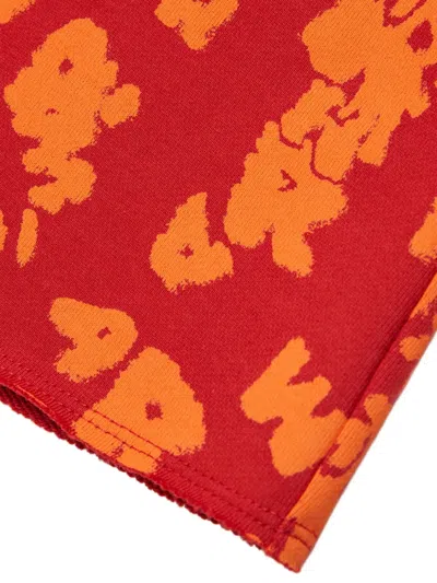 Marni Elasticated Printed Shorts In Brown