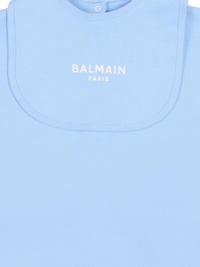 Balmain Logo-detail Romper Set In Blue