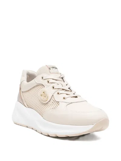 Nero Giardini Pierced Leather Sneakers In Multi