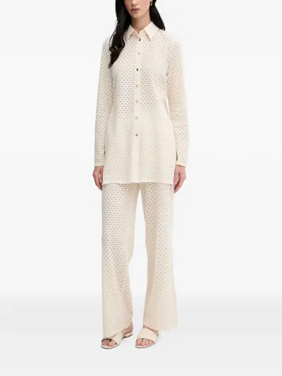Marc Aurel Openwork-design Trousers In Neutral