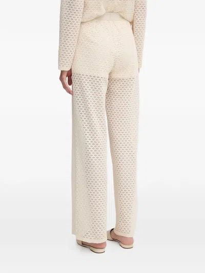 Marc Aurel Openwork-design Trousers In Neutral