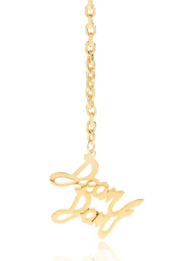 Dsquared2 Chain Script Earrings In Gold