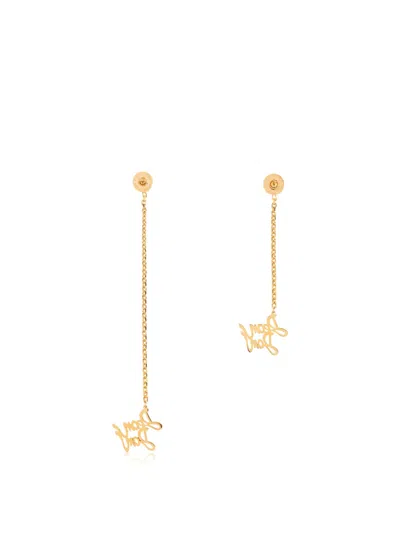 Dsquared2 Chain Script Earrings In Gold