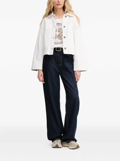 Mos Mosh Button-down Oversized Jacket In White