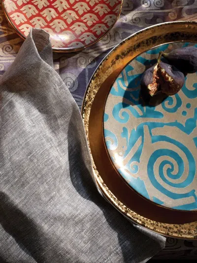 L'objet Fortuny Swirl-pattern Plate In Multi