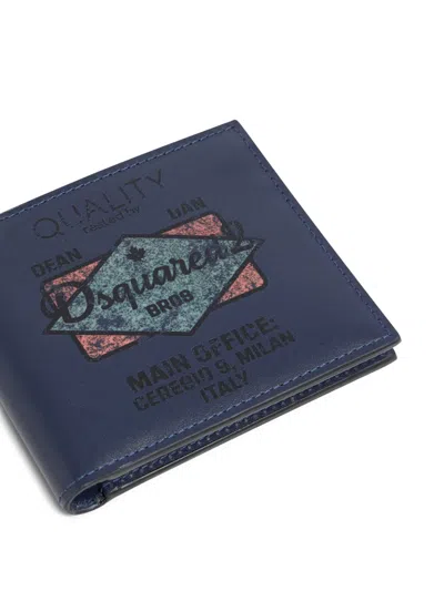 Dsquared2 Logo-print Wallet In Blue