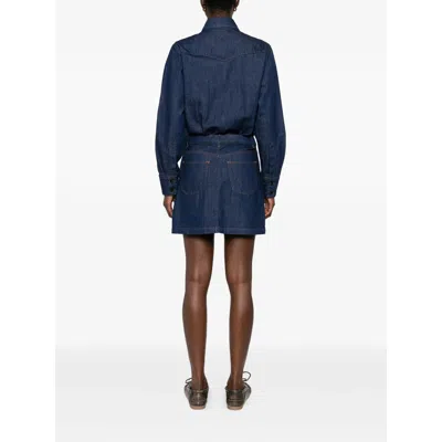 Apc A.p.c. Mini Denim Dress In Blue
