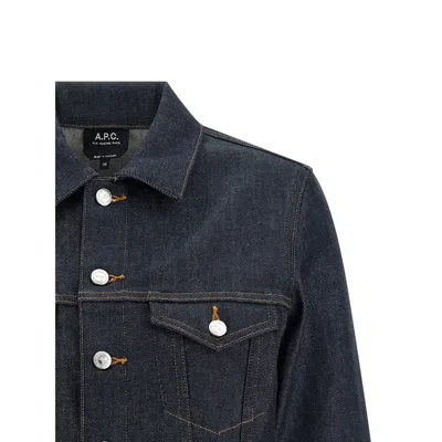 A.p.c. A. P.c. Dion Contrast-stitching Jacket In Blue