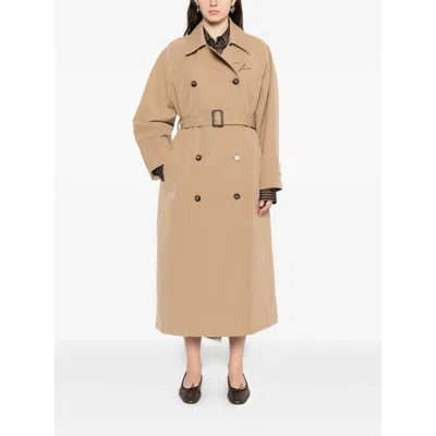 A.p.c. A. P.c. Belted Double-breasted Trench Coat In Neutral