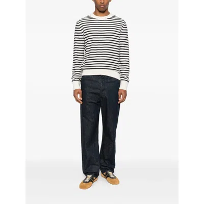 Apc Pull Paul Striped Sweater In Black