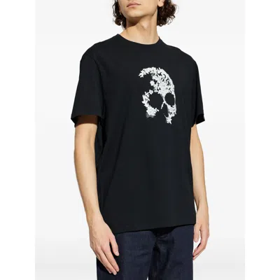 Alexander Mcqueen Crew Neck Graphic Print Short Sleeve T Shirt In Black
