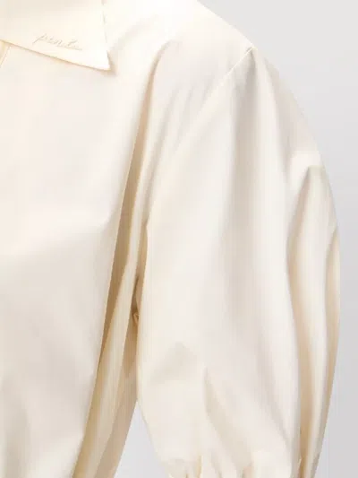Pinko Wrap Dress Knee Length Puff Sleeves In Neutral