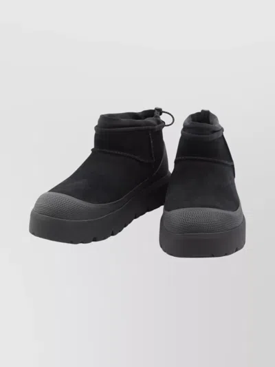 Ugg Leather Ankle Boots In Black