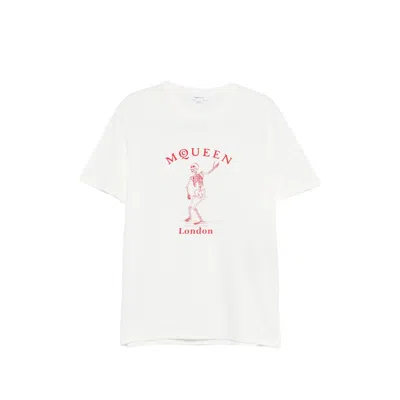 Alexander Mcqueen Skull Graphic Crew Neck Cotton T Shirt In White