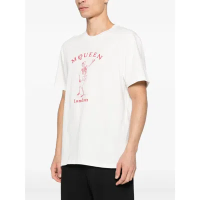 Alexander Mcqueen Skull Graphic Crew Neck Cotton T Shirt In White