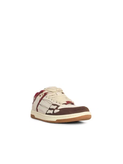 Amiri Brown Xl Skel Top Low Cow Leather Sneakers In Multi