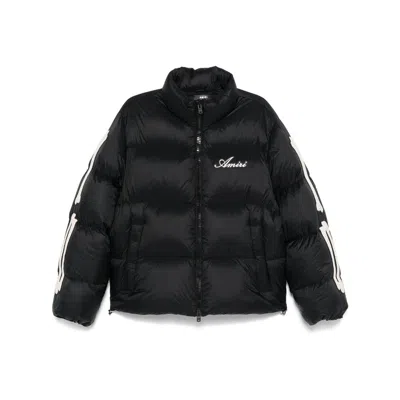 Amiri Bones Patch High Collar Puffer Jacket In Black