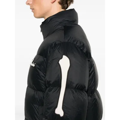 Amiri Bones Patch High Collar Puffer Jacket In Black