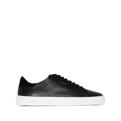 Axel Arigato 90 Clean Black Low Top Sneakers With Logo Lettering On The Side In Leather Man In Multi