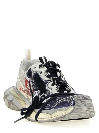 Balenciaga 3xl Split Logo Nylon And Mesh Sneakers In Multi