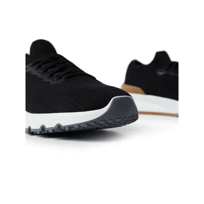 Brunello Cucinelli Cotton Knit And Semi-polished Calfskin Runner Sneakers In Multi