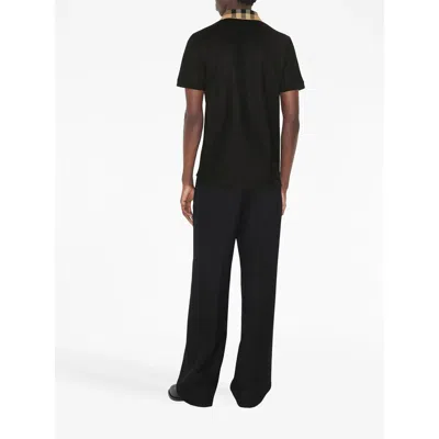 Burberry Piquet Polo Shirt With Check Collar Man In Multi