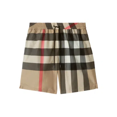 Burberry Ami Paris Light Blue Elasticated Cotton Shorts In Brown