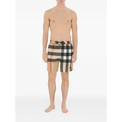 Burberry Ami Paris Light Blue Elasticated Cotton Shorts In Brown