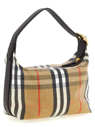 Burberry Women Coated Canvas Handbag With Check Pattern In Multi