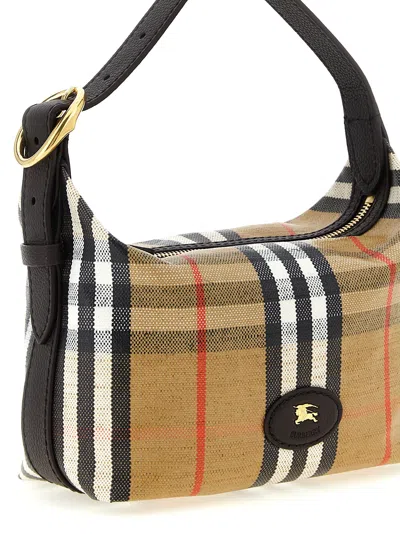 Burberry Women Coated Canvas Handbag With Check Pattern In Multi