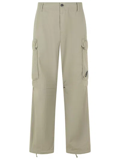 C.p. Company C.p.company Silver Blue Cotton Cargo Pants In Neutral