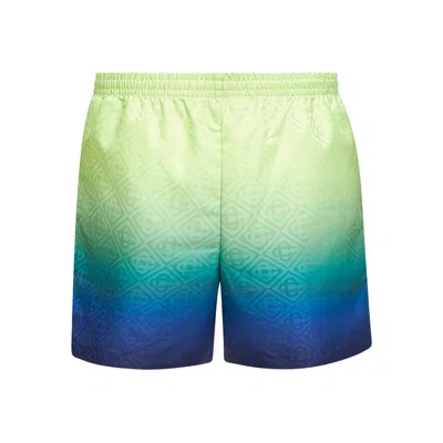 Casablanca Gradient Monogram Pattern Shorts With Sophisticated Waistband For Men In Multi