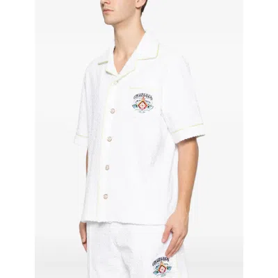 Casablanca C.p.company Black Elastane Trousers In White