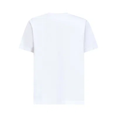 Casablanca Graphic Print Organic Cotton T-shirt With Ribbed Neckline In White