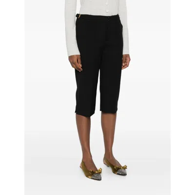 Chloé Tailored Wool Crepe Capri Pants In Black