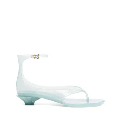 Chloé Chloe Women Pastel Light-blue Tpu Chloe Jelly Thong Sandals In Animal Print