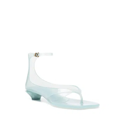 Chloé Chloe Women Pastel Light-blue Tpu Chloe Jelly Thong Sandals In Animal Print