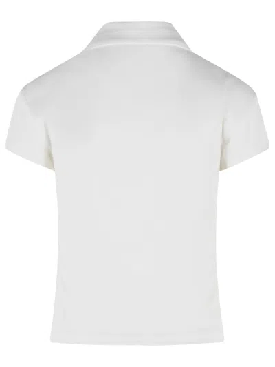 Courrèges Cropped Polo Shirt Collar Short Sleeves V Neck In Animal Print